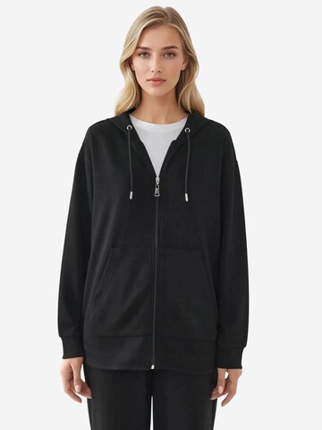 Hiccup Sweatjacke in Schwarz: Vorderseite