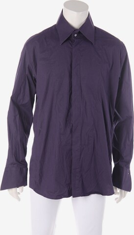 LAGERFELD Button Up Shirt in M in Purple: front