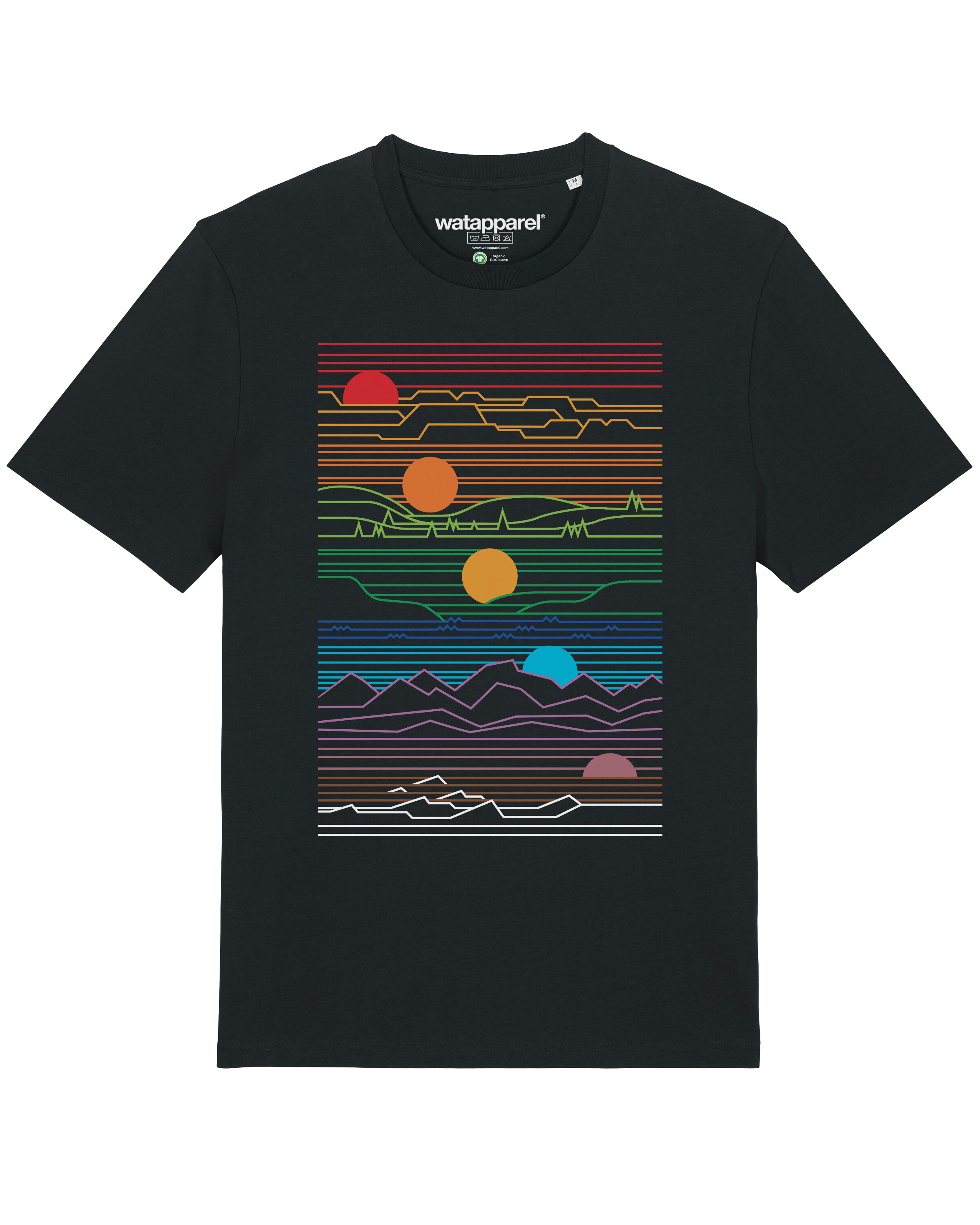 T-Shirt ' Sun And Moon ' Watapparel en noir : devant