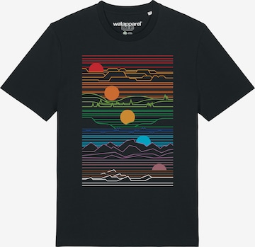 Watapparel Shirt ' Sun And Moon ' in Black: front