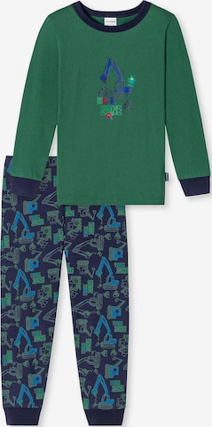 SCHIESSER Pajamas in Green: front