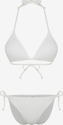 TrendyolTrokutasti Bikini - bež boja: prednji dio