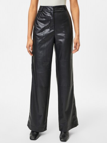 Calvin Klein Jeans Wide leg Broek in Zwart: voorkant