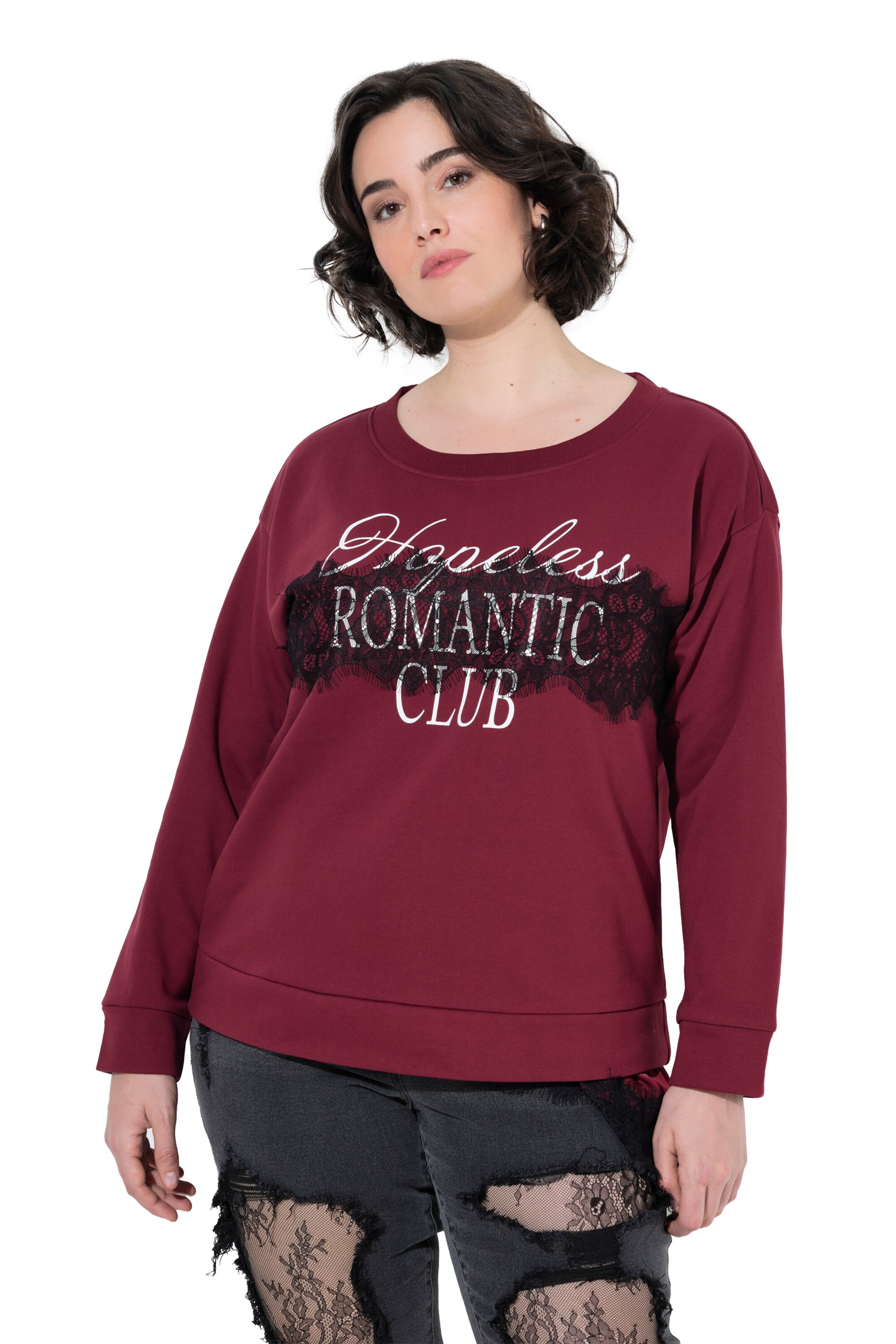 Ulla Popken Sweatshirt in Rood: voorkant
