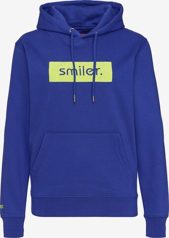 Sweat-shirt 'Buddy' smiler. en bleu : devant