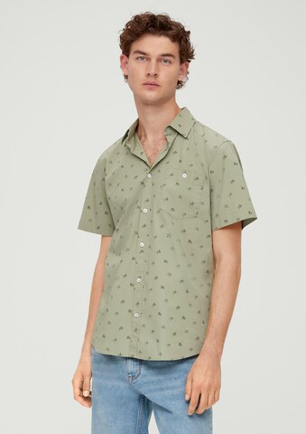 s.Oliver Slim Fit Hemd in Grün: Vorderseite
