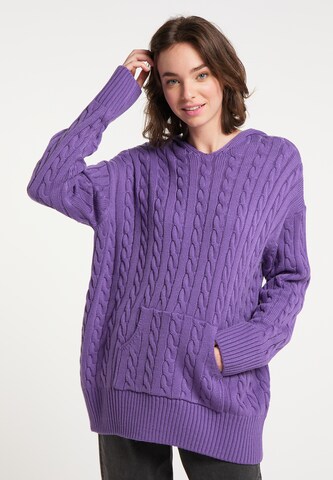 MYMO Oversized Sweater in Purple: front