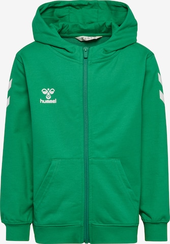 Hummel Sports sweat jacket in Green: front