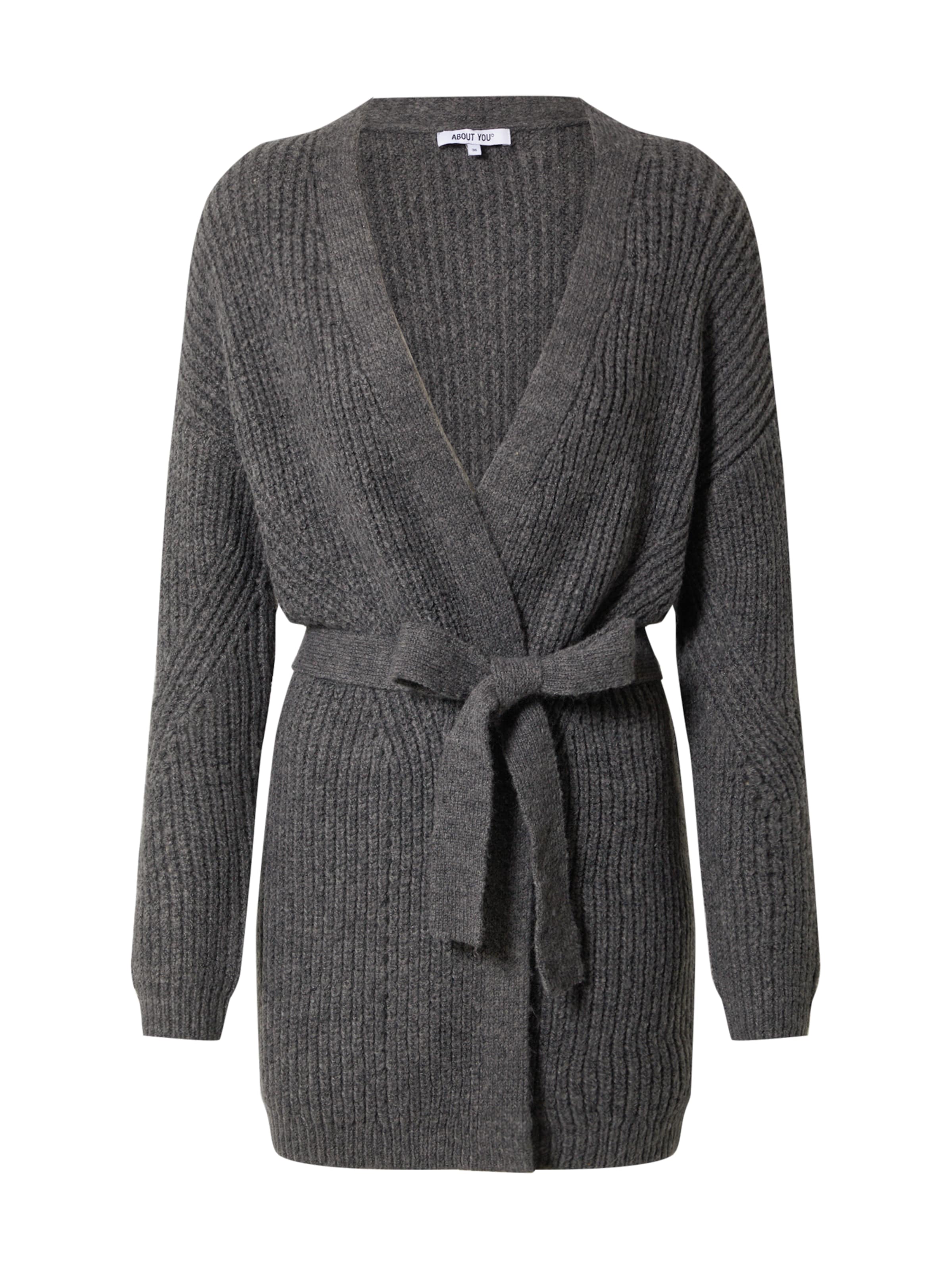 ABOUT YOU Knit Cardigan 'Aleana' in Grey: front