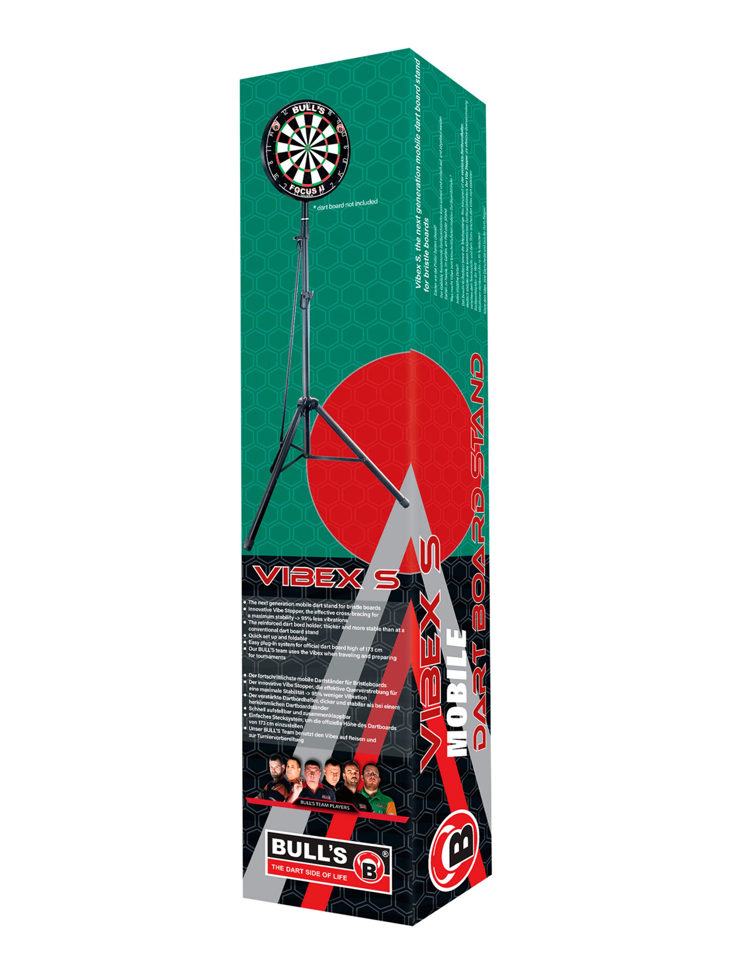 BULL'S Dartständer ' Vibex Mobile Dartboardständer Dartscheibe Transportabel Freistehend ' in Schwarz: Vorderseite