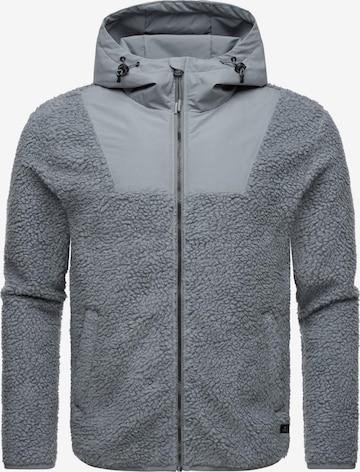 Ragwear Athletic Fleece Jacket 'Adar' in Grey: front