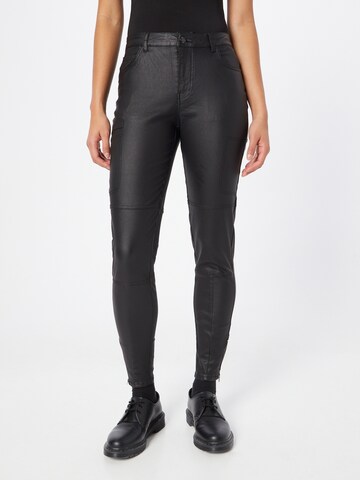 Skinny Pantalon cargo 'WISH' VERO MODA en noir : devant