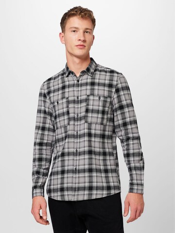 TOM TAILOR DENIM Slim fit Button Up Shirt in Grey: front