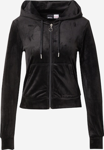 Gina Tricot Sweat jacket in Black: front