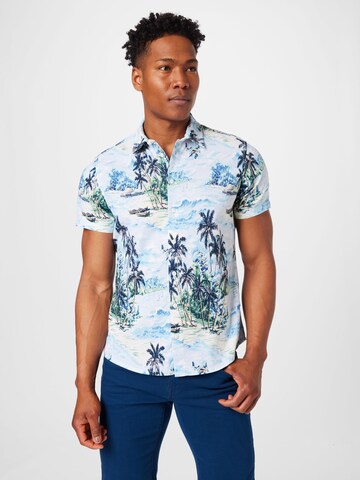 BLEND Regular fit Button Up Shirt in Blue: front