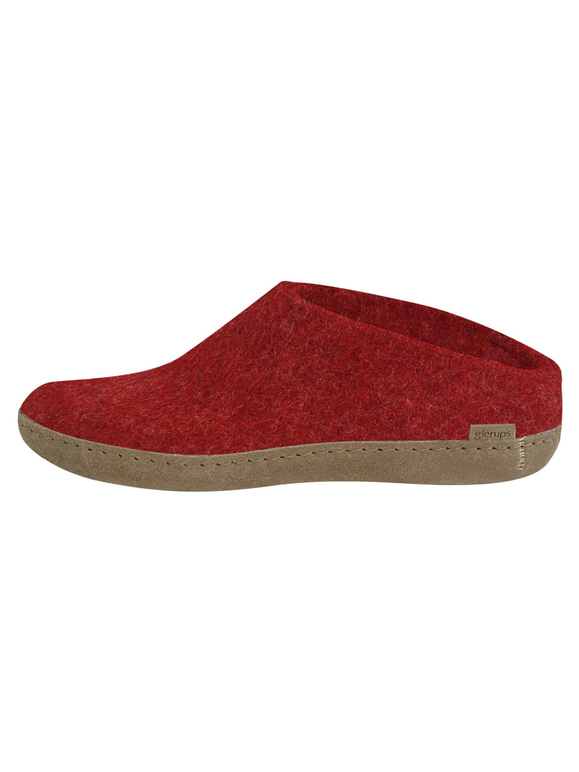 Glerups Huisschoenen 'Ledersohle' in Rood: voorkant