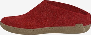 Glerups Slippers 'Ledersohle' in Red: front