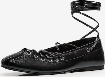 Bershka Nauhaballerina värissä musta: etupuoli