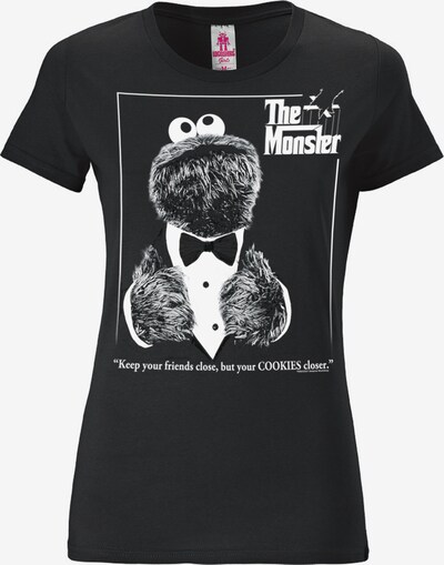 LOGOSHIRT T-Shirt 'Sesamstrasse - Krümelmonster Pate' in schwarz, Produktansicht