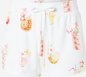 PJ Salvage Pyjamabroek 'Tropical' in Wit: voorkant