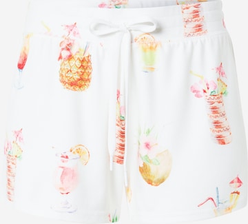 PJ Salvage Панталон пижама 'Tropical' в бяло: отпред