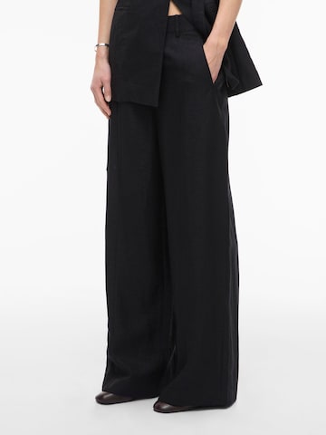 ROUGE EDIT Wide leg Broek in Zwart: voorkant