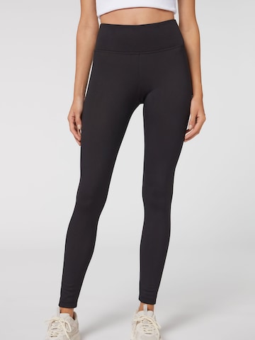 CALZEDONIA Skinny Leggings 'thermo' in Black: front