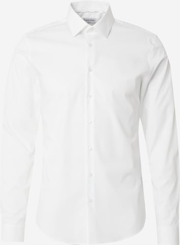 Calvin Klein Слим Рубашка в Белый: спереди