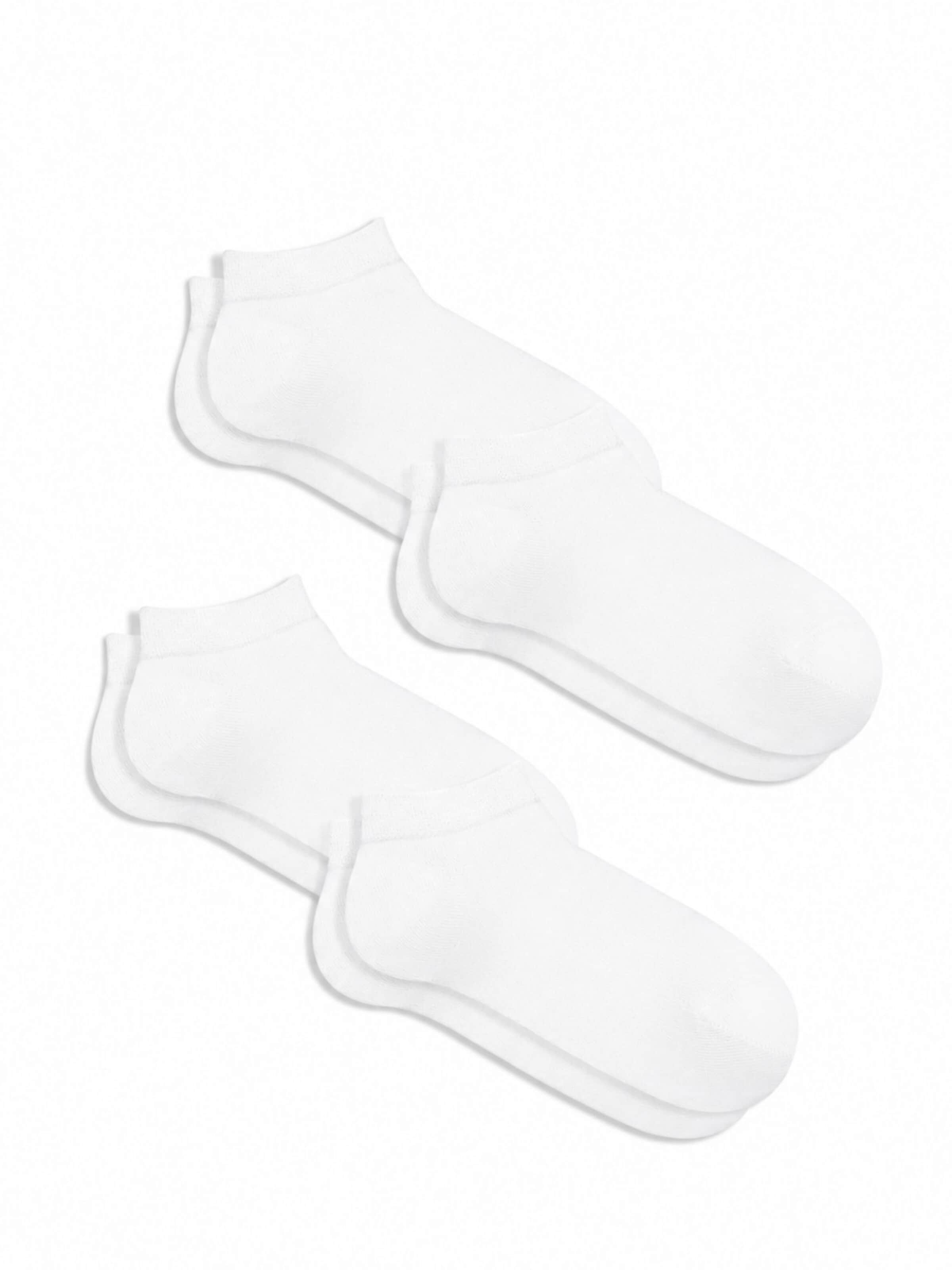 Albero Natur Ankle Socks 'Bio-Baumwoll-Sneakersocken Unisex - 4er Pack' in White: front