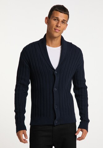 MO Knit Cardigan in Blue: front