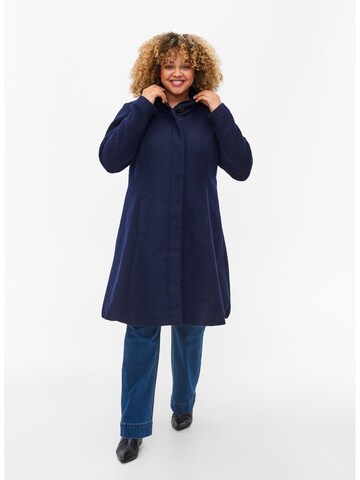 Zizzi Winter Coat 'MCHARLENE' in Blue