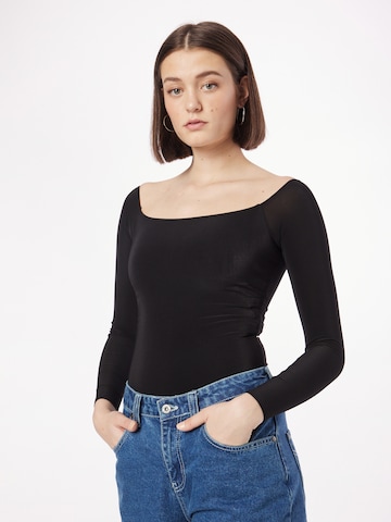 Warehouse Shirt bodysuit in Black: front