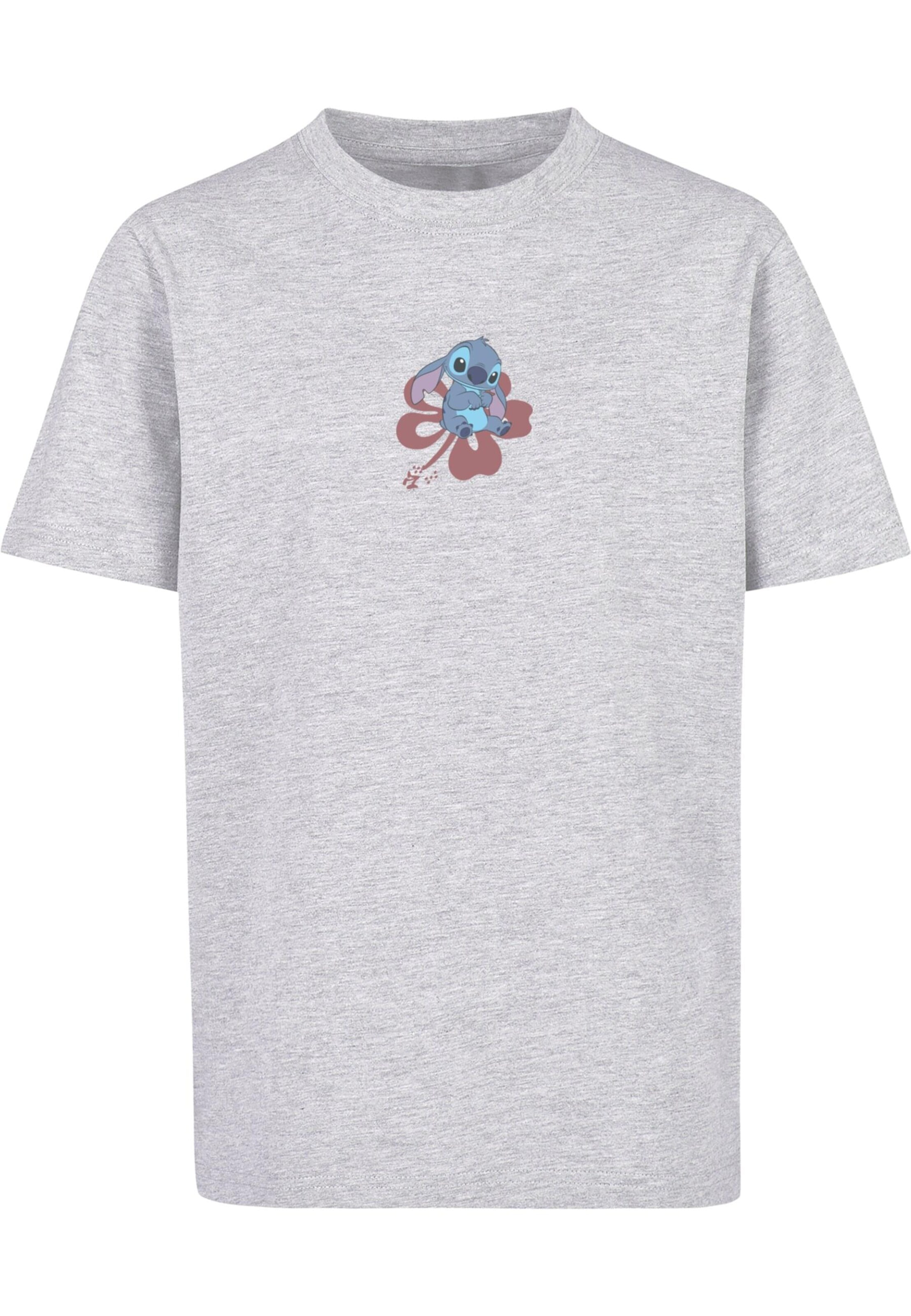 T-Shirt 'Lilo and Stitch - Sitting On Flower' ABSOLUTE CULT en gris : devant