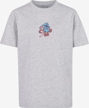ABSOLUTE CULT Shirt 'Lilo and Stitch - Sitting On Flower' in Grey: front