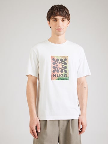 HUGO Shirt 'Damoru' in Beige: voorkant