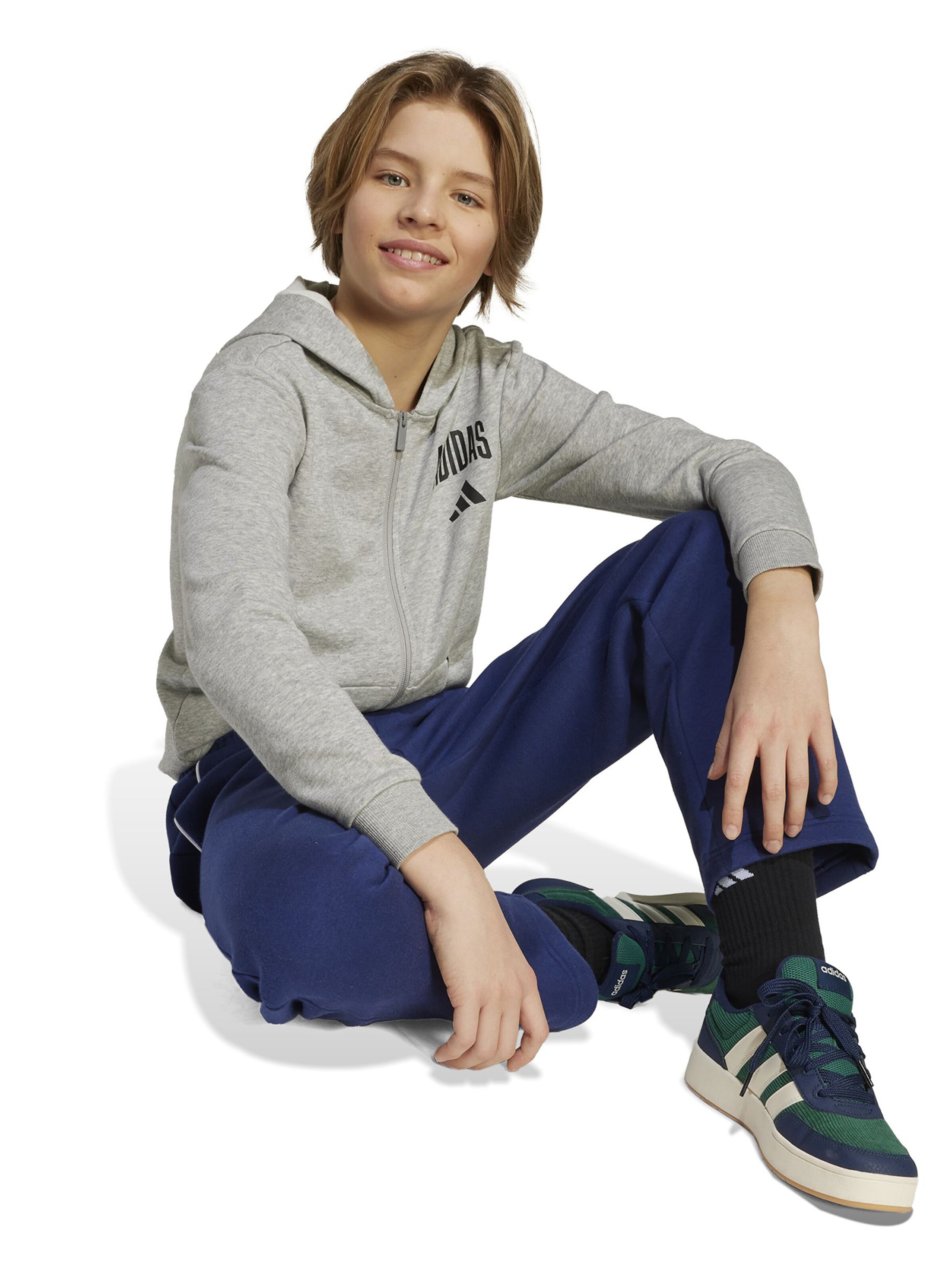 ADIDAS SPORTSWEAR - Casaco de treino em moletão em cinzento