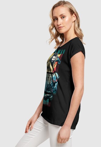 ABSOLUTE CULT Shirt 'Aquaman - Character Tiles' in Zwart