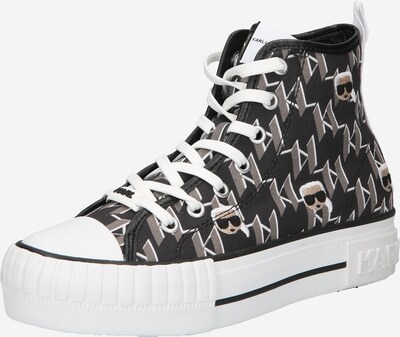 Karl Lagerfeld Hög sneaker 'KAMPUS MAX' i mörkbeige / svart / vit, Produktvy