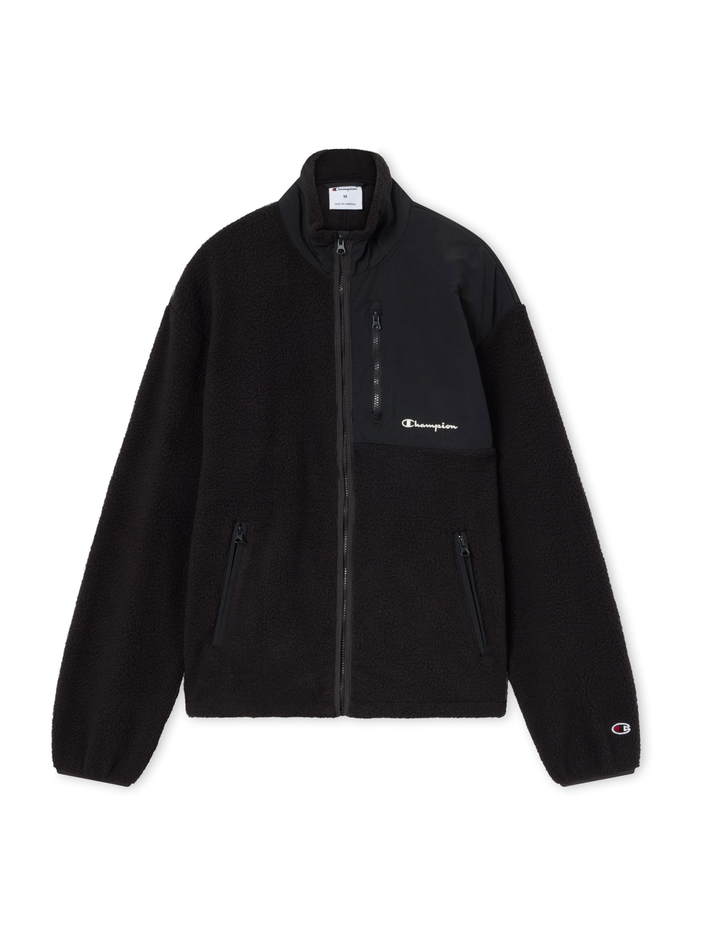 Champion Fleece jas in Zwart: voorkant