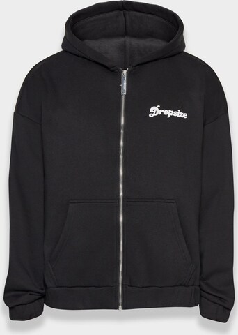 Dropsize Zip-Up Hoodie 'Heavy Grow Rich' in Black