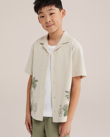 WE Fashion Regular fit Skjorta 'Jongens' i beige: framsida