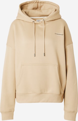 GUESS JEANS Суичър в бежово: отпред