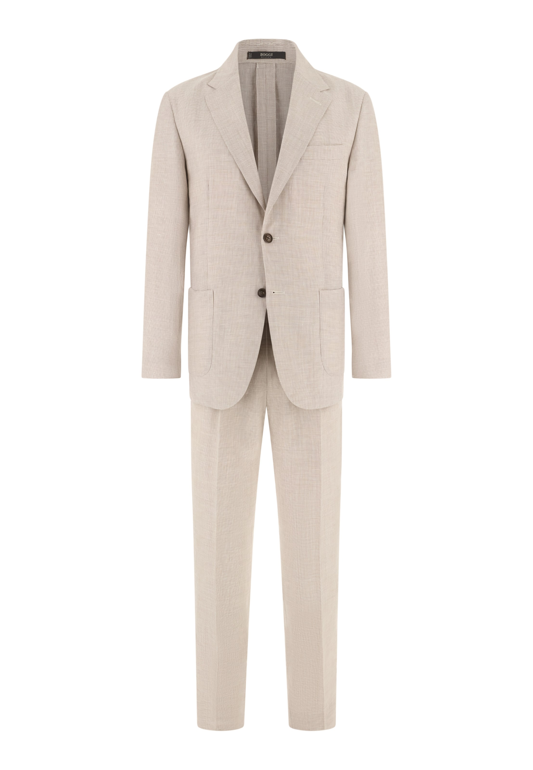 Boggi Milano Regular Anzug in Beige: Vorderseite
