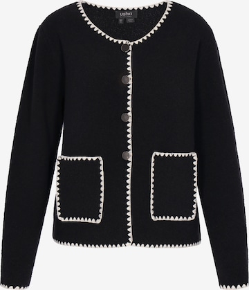 usha BLACK LABEL Gebreid vest 'Classic' in Zwart: voorkant
