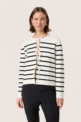 SOAKED IN LUXURY Knit cardigan 'Haven' in White: front