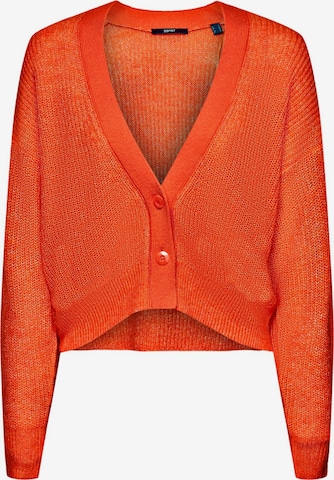 ESPRIT Knit Cardigan in Orange: front