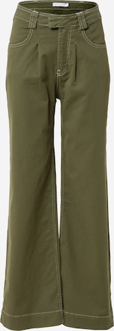 Wide Leg Pantalon Warehouse en vert : devant