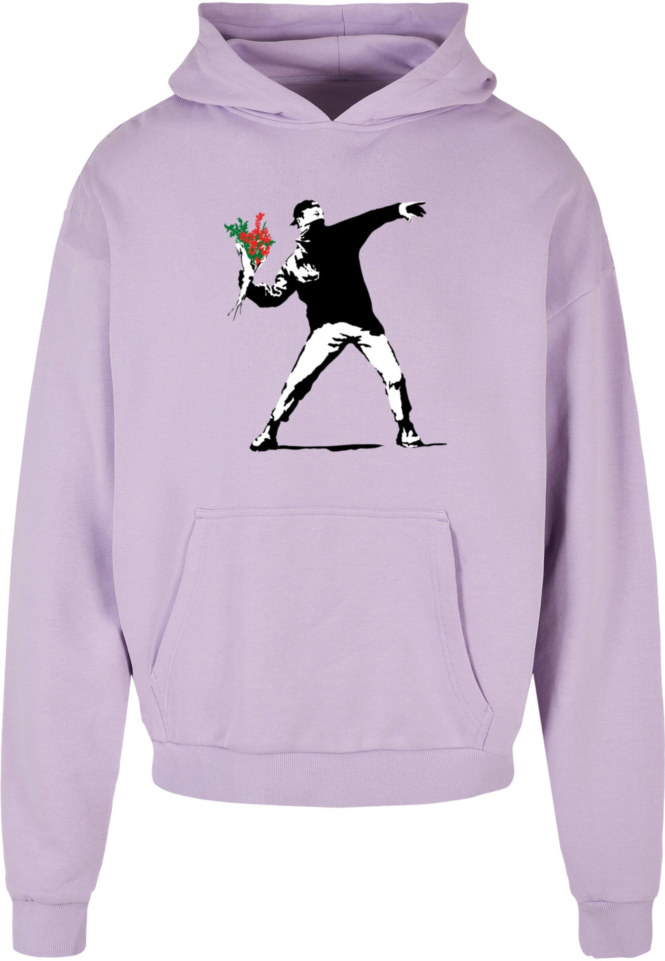 Sweat-shirt 'Banksy ' Merchcode en violet : devant