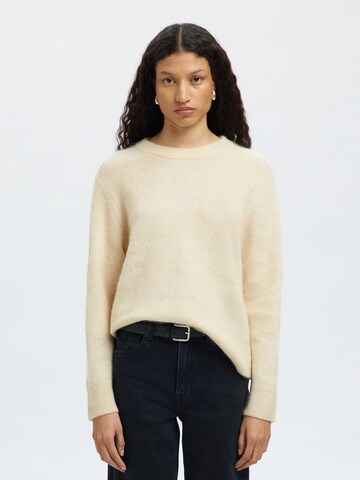 SELECTED Pulover 'SLFBILLIE' | bež barva: sprednja stran