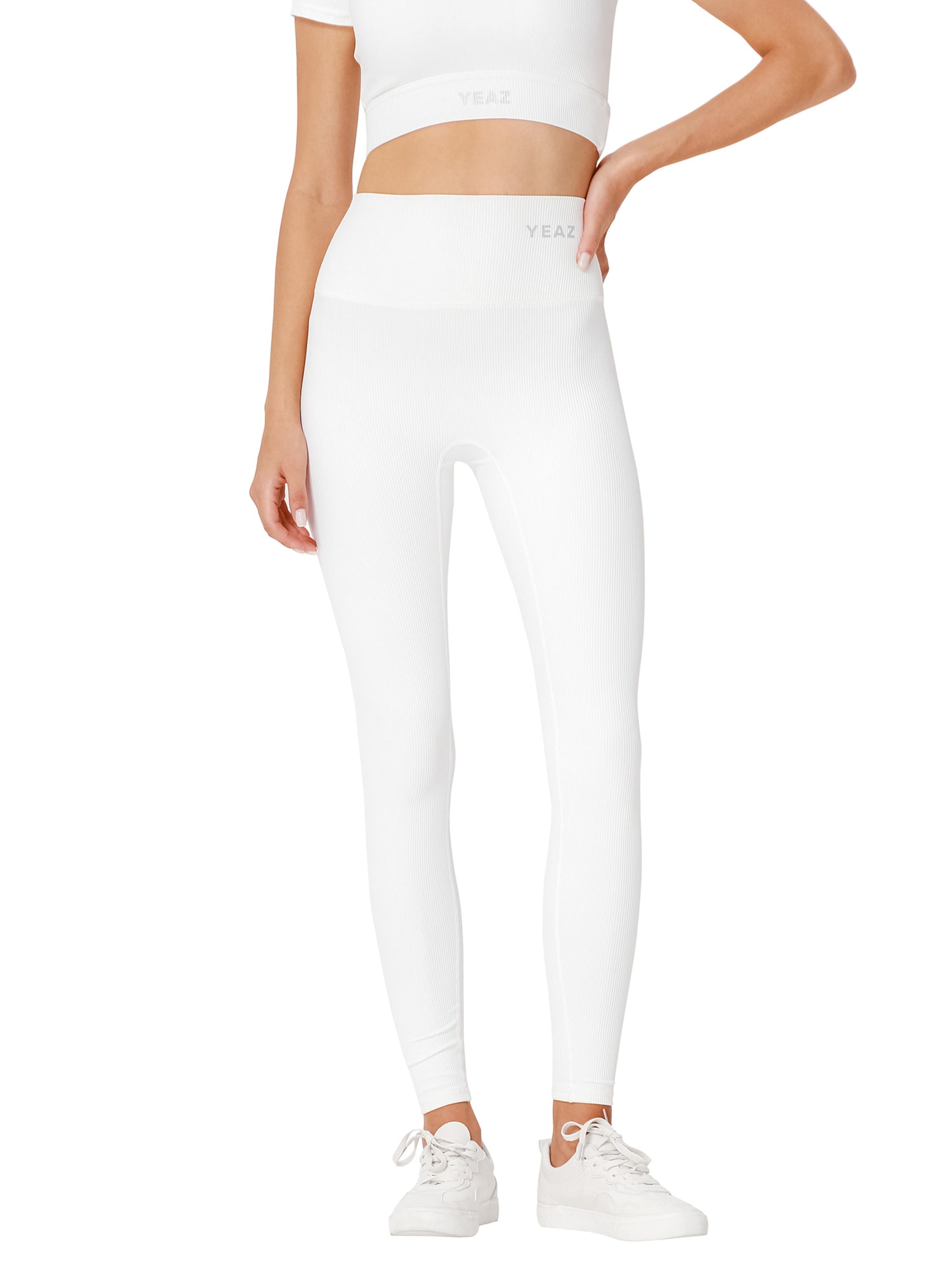 Skinny Pantaloni sportivi 'Club Level' di YEAZ in bianco: frontale
